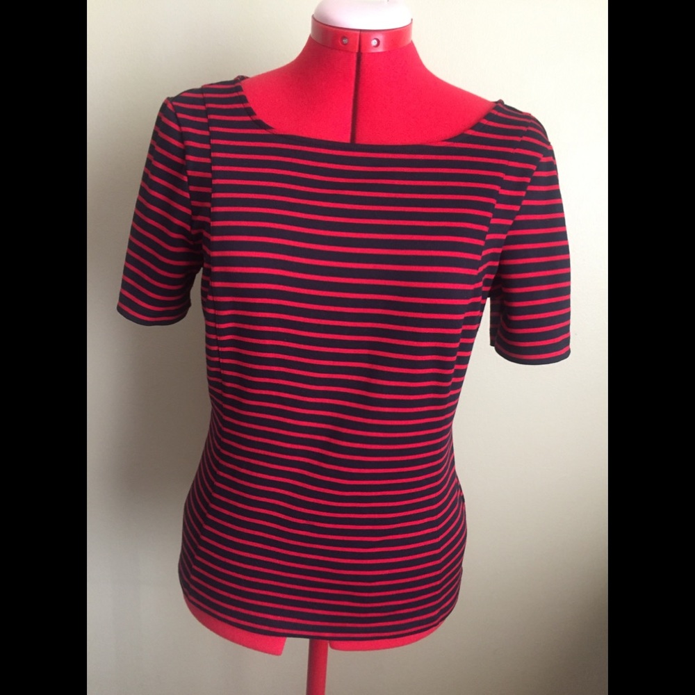 Navy and Red Banana Republic Top